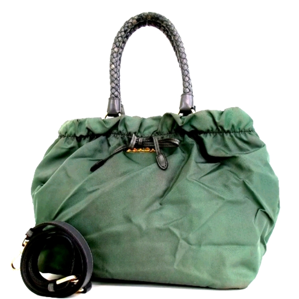 AUTHENTIC PRADA 194 2-WAY SHOULDER LOGO HAND BAG